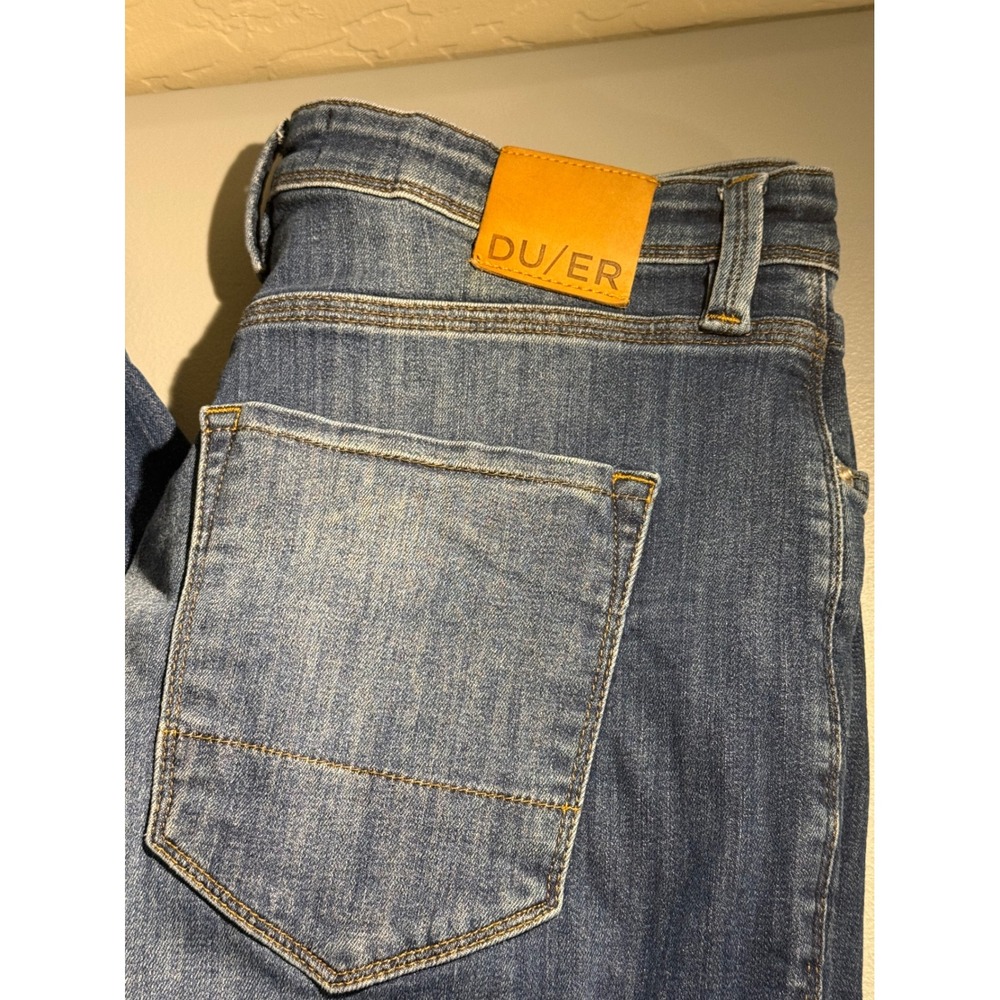DU/ER L2X Relaxed Taper Jeans Mens 32x32 Medium‎ Wash Blue Denim MFLR4505
